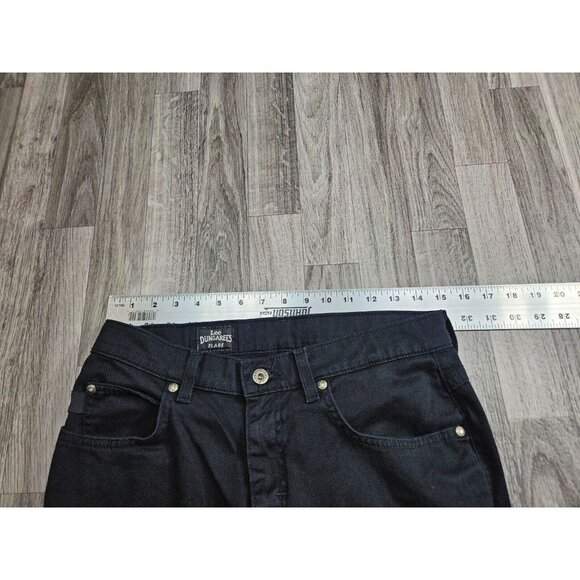 (3/$35) Lee Dungarees Juniors Size 7 Flare Pockets Black Denim Jeans - Picture 7 of 11